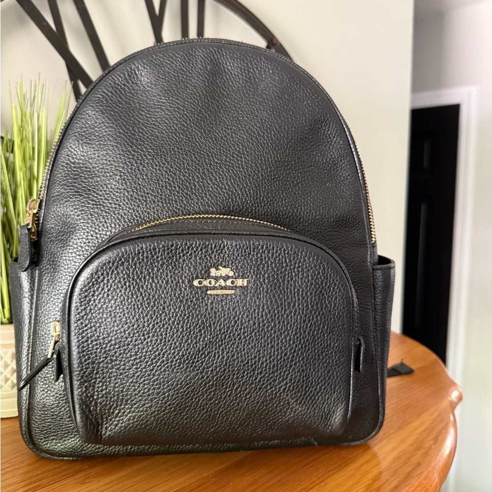 Coach Court Pebbled Leather Backpack